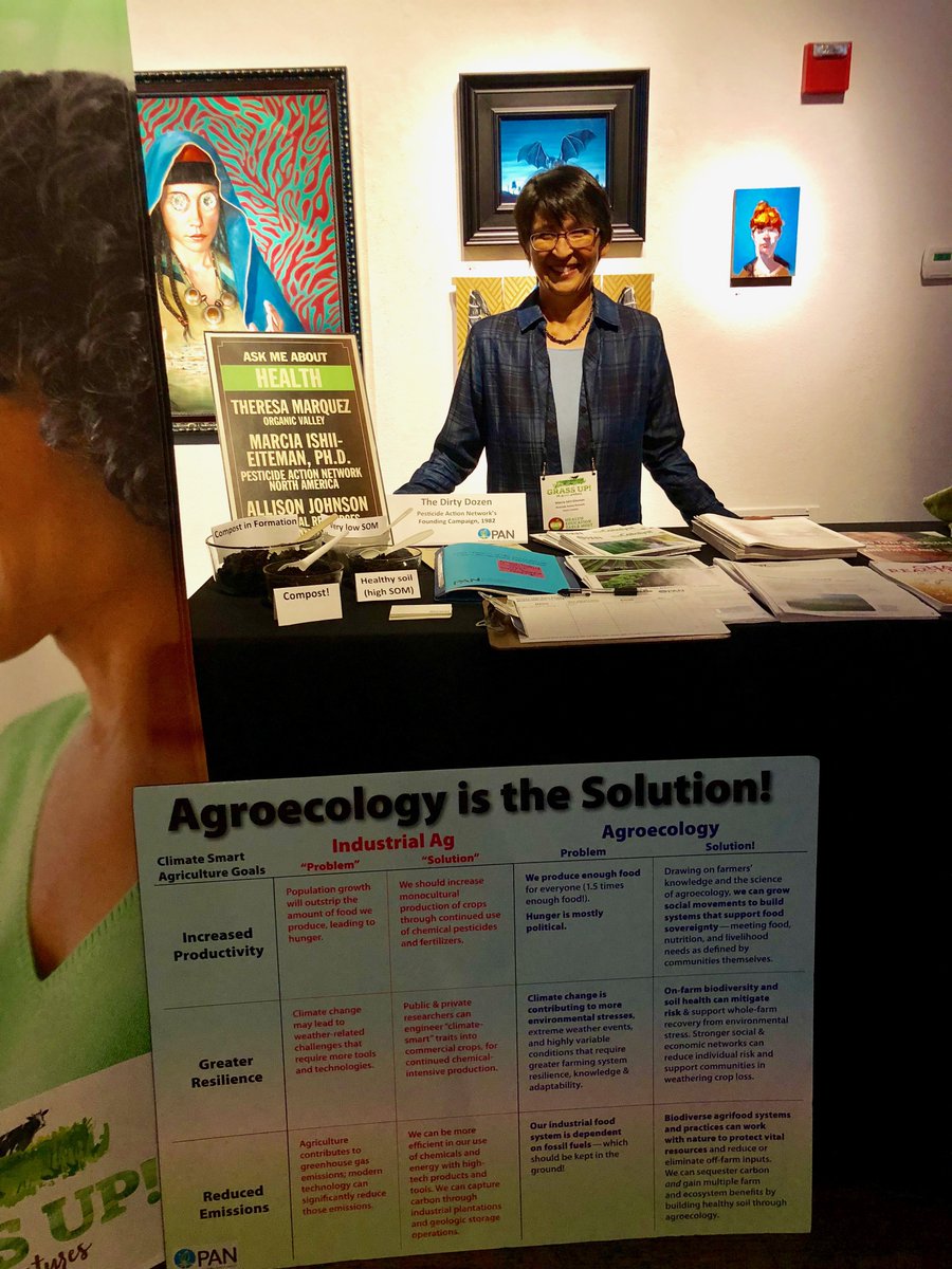 pesticideaction's tweet photo. Senior Scientist @MarciaIshii talking to folks about agroecology and soil health at last night's #GrassUp event! She even brought her own worms! @OrganicValley https://t.co/l1PFGhVucB