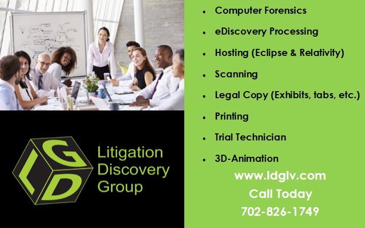 LitigationV's tweet photo. Litigation Discovery Group experience the Leadership, Integrity and High-Quality work ethic by utilizing LDG's team on your next litigation or eDiscovery project. https://t.co/I0zuV6e9hH #legal #technology #highquality #deadlineoriented #costeffective https://t.co/SwJWlzzVHq
