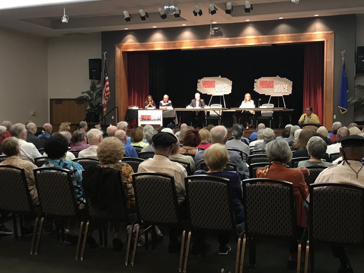 Hardy4NV's tweet photo. Great turnout last night at the Sun City Macdonald Ranch candidate forum with @Pickard4Nevada, @DannyTarkanian and @WesDuncan. Thank you #VegasVoice for hosting the event and giving us the opportunity to share our messages. #AD22 #VoteHardy #GOTV #vote https://t.co/FXCIC0kjOj