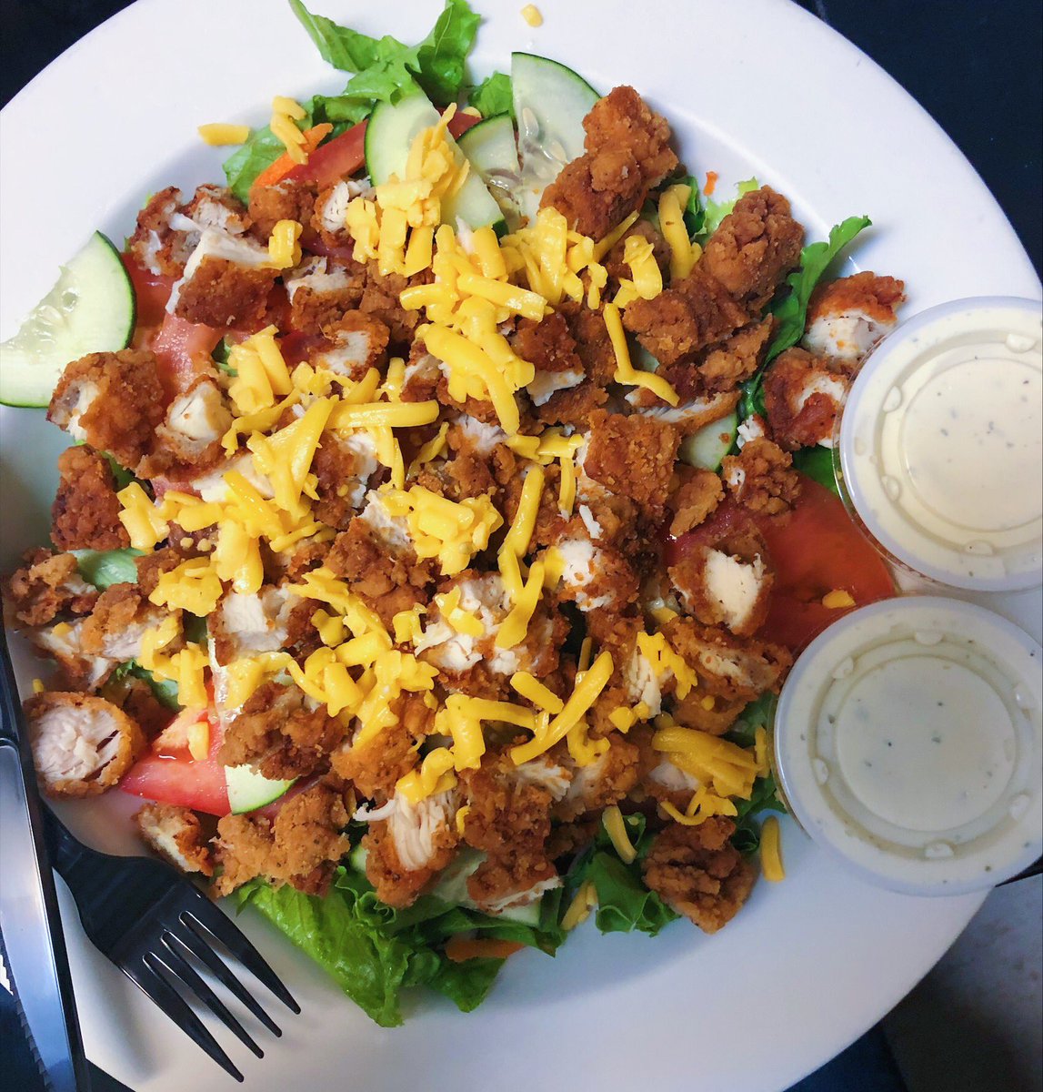 Fried chicken salad! 🥗 #rgvfoodie #rgvfood