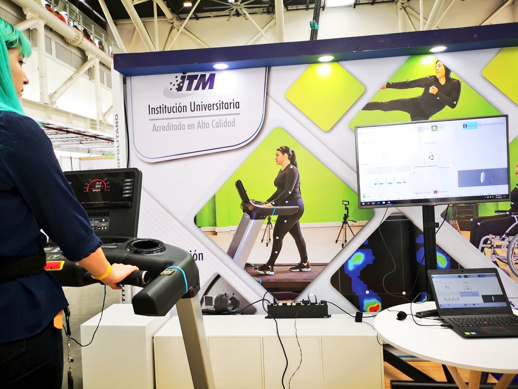 ITMinstitucion's tweet photo. Seguimos en #EXPOIngeniería2018 🤩 Visítanos en el Stand de #Investigación #ITM ubicado en el Pabellón Verde @plazamayormed donde podrás realizarte una valoración deportiva y conocer lo que hacemos en nuestro Laboratorio Especializado de #Biomecánica y Rehabilitación. #OrgulloITM https://t.co/cWOVzg7f5h
