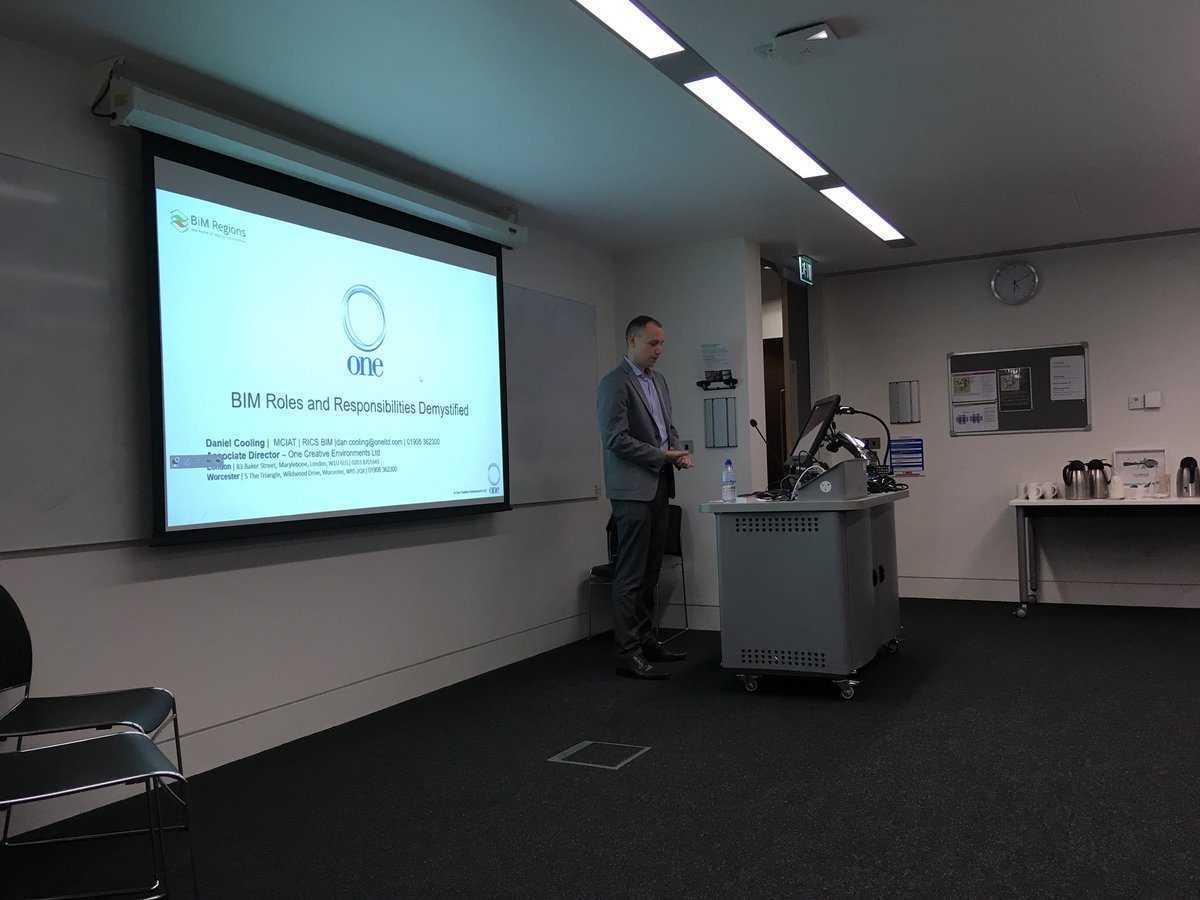 Next up, Dan Cooling of <a href="/ONEltd_Media/">ONE Creative environments</a> who is demystifying #BIM roles and responsibilities
