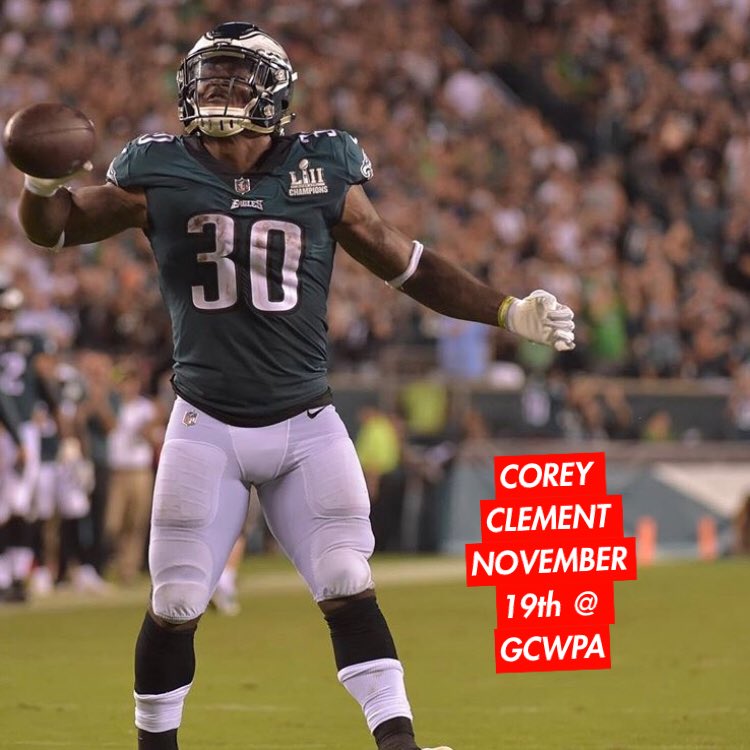 GCWPA's tweet image. Excited to announce November 19th GamechangerworldPA will be hosting a Monday Night Football party hosted by Philadelphia Eagles players Jalen Mills and Corey Clement! Buy you’re tickets now on our website! #eagles #flyeaglesfly #allentown #philadelphia #wildcat #football