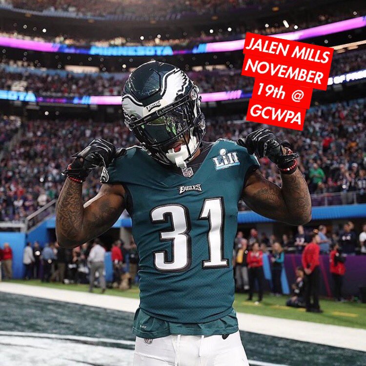 GCWPA's tweet image. Excited to announce November 19th GamechangerworldPA will be hosting a Monday Night Football party hosted by Philadelphia Eagles players Jalen Mills and Corey Clement! Buy you’re tickets now on our website! #eagles #flyeaglesfly #allentown #philadelphia #wildcat #football