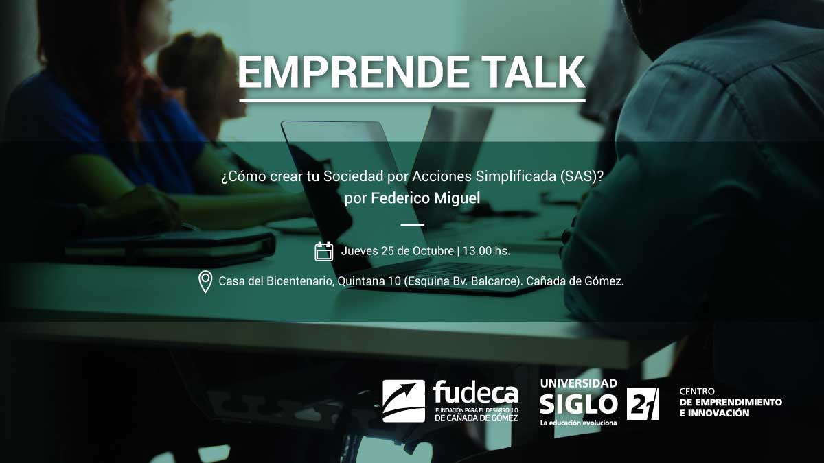 Federico Miguel explicará sobre la "Ley de emprendedores" que acaba de  cumplir un año. ¿Es la S.A.S el traje a medida para los emprendimientos?   Más info 👉🏽fudeca.org.ar/noticia.php?id…