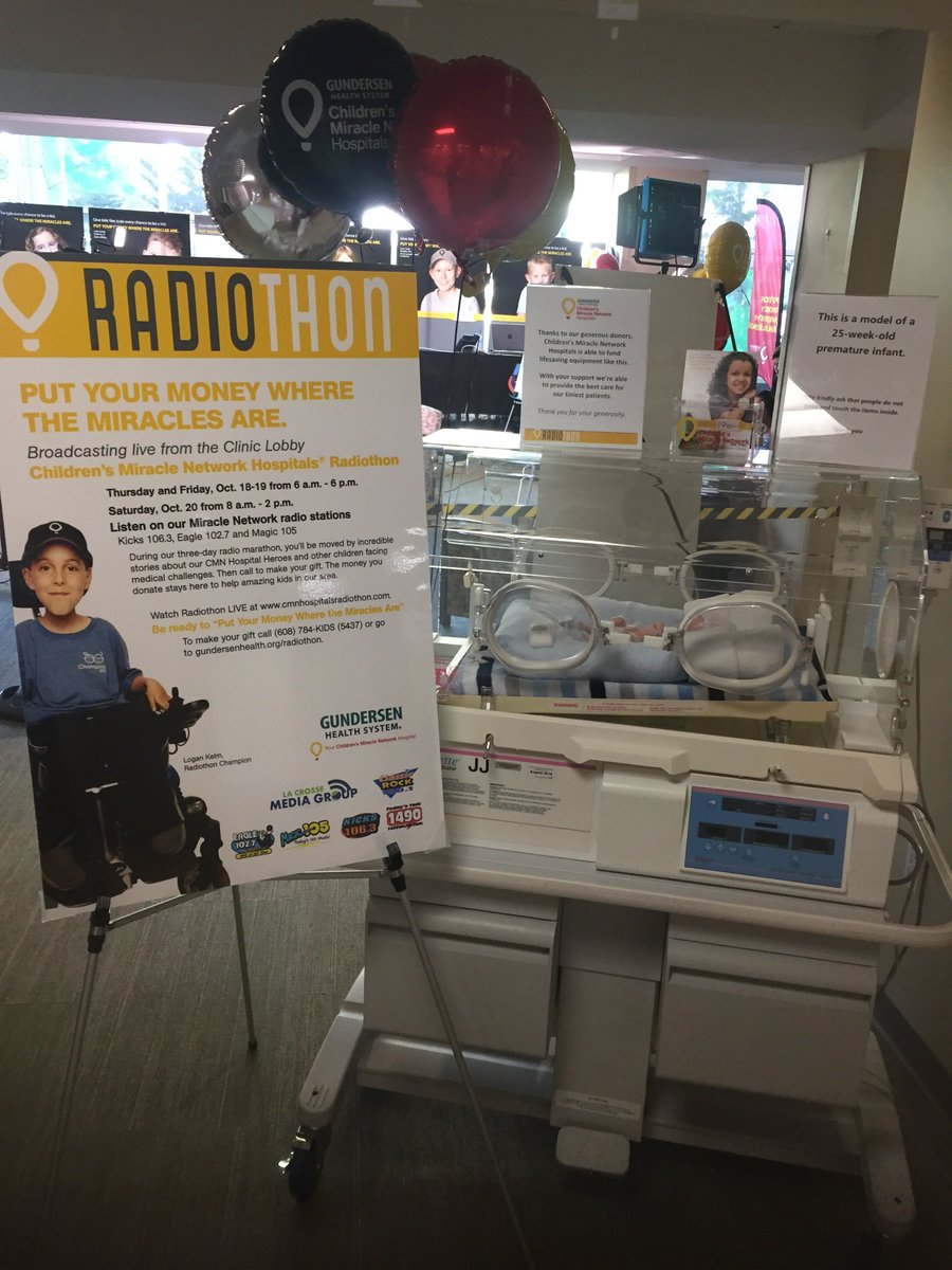 Kicks1063's tweet photo. Out at @gundersenhealth for Children's Miracle Network Radiothon. Find more info on how to donate and sign up for the auction @ https://t.co/4Kl7M0vv70 https://t.co/dT4FVVXTVP