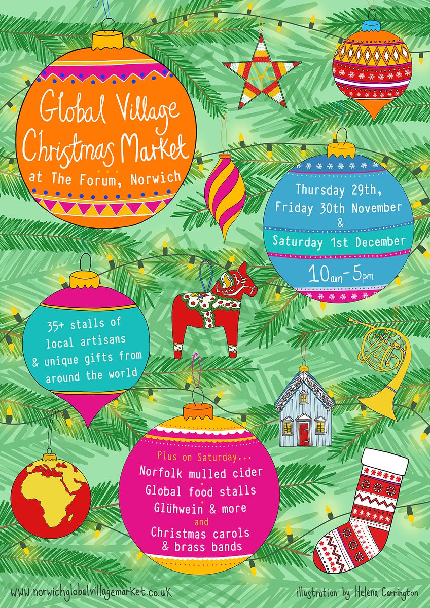 ⭐ Our Global Village Christmas Market is coming up at <a href="/TheForumNorwich/">The Forum Norwich</a> on Thursday 29 &amp; Friday 30 November and Saturday 1st December! Indoor market for 3 days | Saturday only - global street food, mulled wine &amp; cider, Christmas carols &amp; brass bands | Free entry | All welcome! ⭐