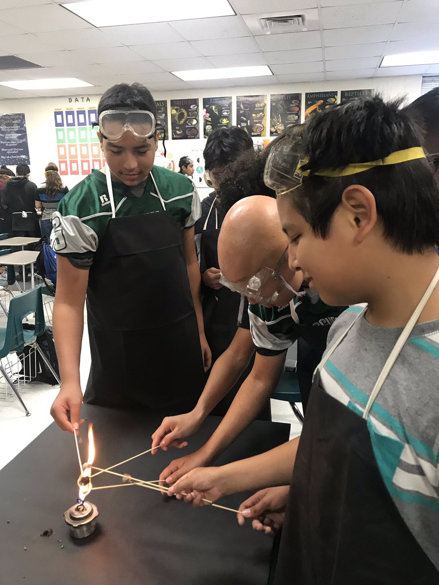 petal1967's tweet photo. The marshmallow lab happening today @GutierrezMS3205 8th G Science classes. Discovering physical & chemical changes & determining whether the reaction is endothermic or exothermic. Ms Molina always so explicit w/directions about the do’s & dont’s! #GMSJagPride @HCISDCurriculum https://t.co/uEDUWrvjT1