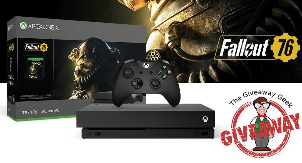 bro_giveaway's tweet photo. Xbox One X Fallout 76 Bundle Giveaway October November 2018 
https://t.co/tDxtpqXQj5
#win #giveaway #rt #ContestAlert #entertowin #Sweepstakes #follow #followback #Contest #free #prize #giveaway2018 #sweeps https://t.co/1FPertP8NG
