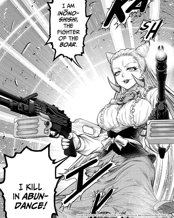 VIZ on X: This feisty fighter is sure to Boar her opponents to death. Read  a free preview of Juni Taisen: Zodiac War, Vol. 1:    / X