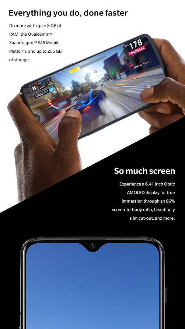 oneplus's tweet photo. Experience speed like never before with the #OnePlus6T. https://t.co/alS5oO1FAC https://t.co/s96tWQ1Zbl