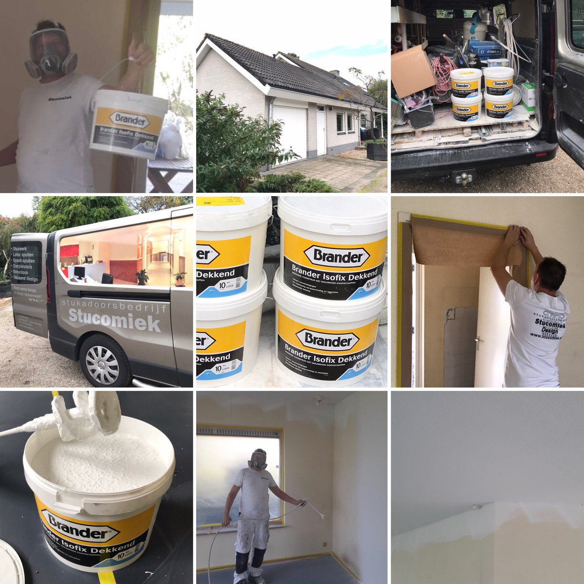 BranderNL's tweet photo. Mooie klus met #Brander Isofix Dekkend. Isolerende voorbehandeling onder bijvoorbeeld #Brander Brava Matt op verkleuringsgevoelige ondergronden. Ook geschikt voor airless applicatie. Applicateur: Stucomiek (Nieuw-Vennep). Brander Facebook:  https://t.co/VraudIRhyw  @EPeschar https://t.co/hgVYwrkUTp