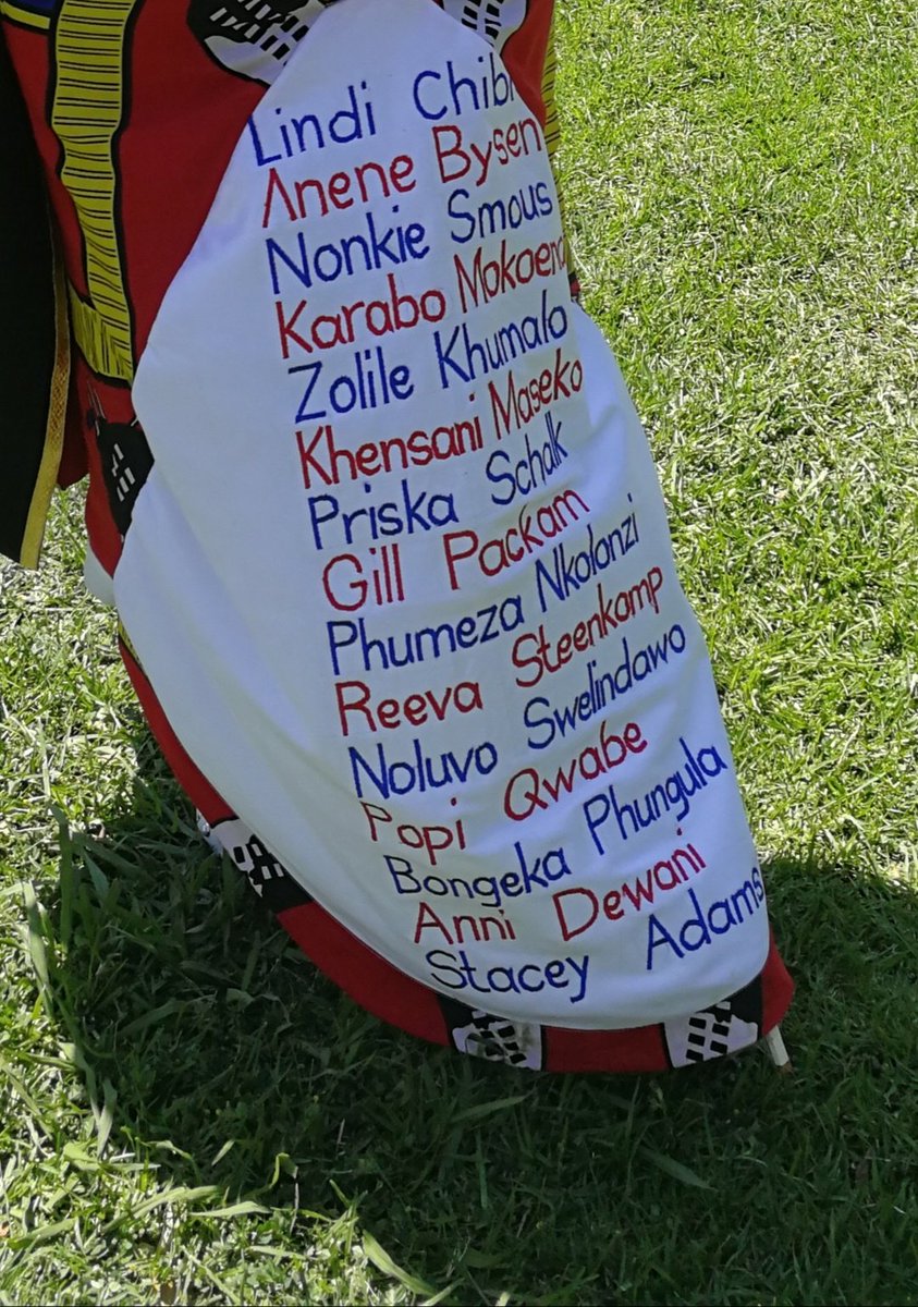 marcialebambo's tweet photo. I stitched their names on my dress so they could walk with me to the stage as i receive my PhD. I imagined what they could have been or achieved had it not been for heartless men masquerading as partners who felt entitled to their lives. 

#totalShutDown
#NotInMyName https://t.co/YcOIxobSCS