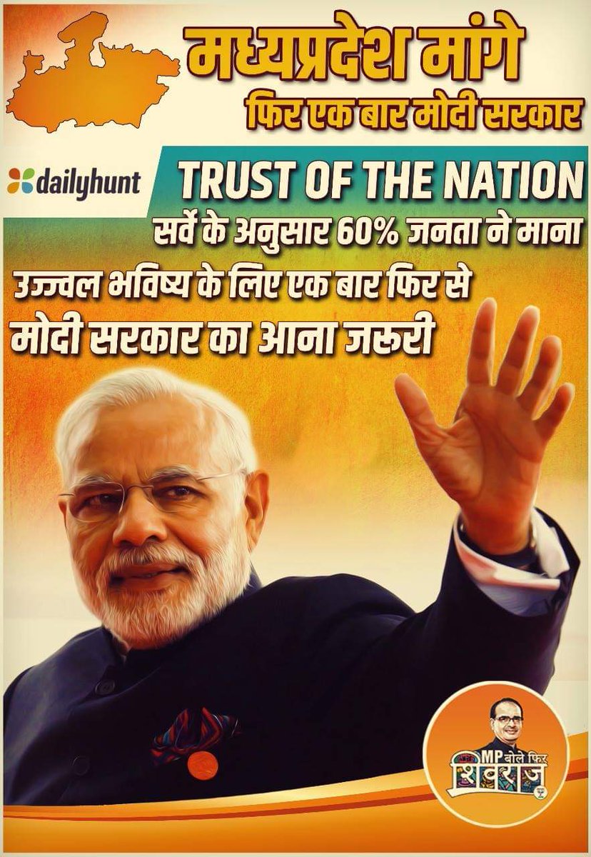 मध्य प्रदेश मांगे फिर एक बार मोदी सरकार...
 #TRUSToftheNATION #AbkiBaar200Par