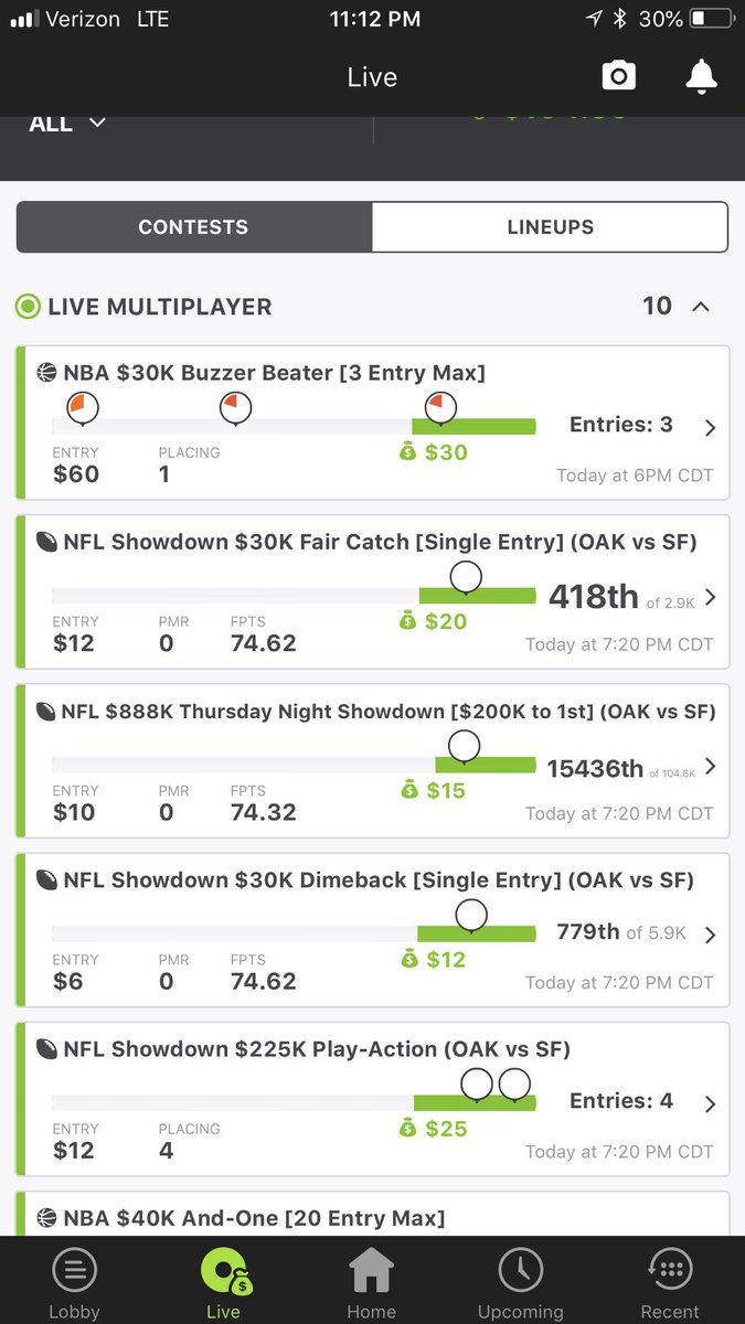 ZeusQ5's tweet image. Min cash 😔 NFL. Nba based on the late game. #ROITool @Awesemo_Com @RotoGrinders #NeedToChargeThePhone