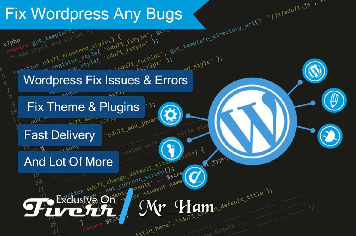 wp_ham's tweet image. My New New Services.
( #fix_wordpress #fix_errors #fix_bugs #fix_wordpress_issue #wordpress_customize #fix_bug )
Contact Me: bit.ly/2ERvKoN
Raiders Nick Mullens Gruden #HTGAWM #OAKvsSF 49ers #DCvCLB #LAFCvRSL Derek Car Bledsoe