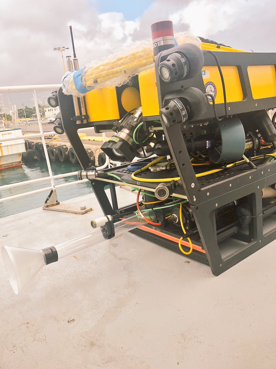 MiniROV on the R/V Kilo Moana ready to suction some deep sea jellies on this cruise! #KMDeepC2018