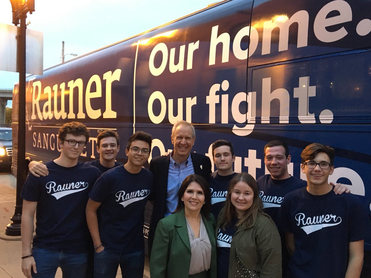 Bradley_GOP's tweet photo. Our home. Our fight. Our future. A couple of our members had the opportunity to meet with @BruceRauner and @Evelynetti during their stop in Peoria today. #fourmoreyears https://t.co/eI4tx1jlwA