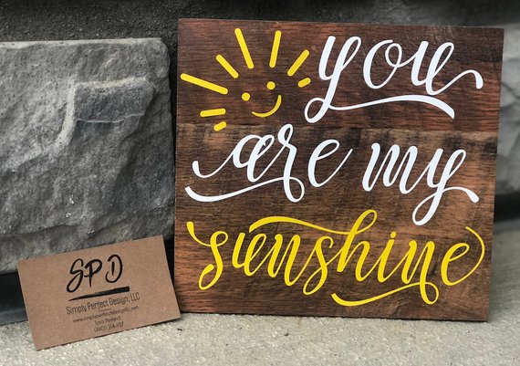 Brighten up someone's day with this handcrafted You Are My Sunshine wood sign.
➤ etsy.me/2CxDf1n 
#SunshineWoodSign #YouAreMySunshine #InspirationalSign #BabyshowerGift #NurserySong #Nursery #WoodSign #FarmhouseSign
via @outfy