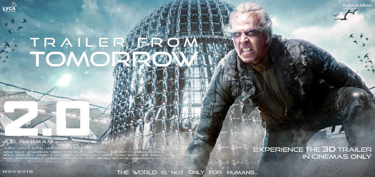 deepakn0708's tweet photo. #2point0Trailer #2point0trailerfromtomorrow #2Point0RobotName #chitti #2point0TrailerOnNov3 @akshaykumar @shankarshanmugh @rajinikanth @2Point0movie @LycaProductions @RajiniFollowers @RajiniFC @RBSIRAJINI @iamAmyJackson @SSMusicTweet @gopiprasannaa @RajiniFansTeam https://t.co/OWotzzCivE