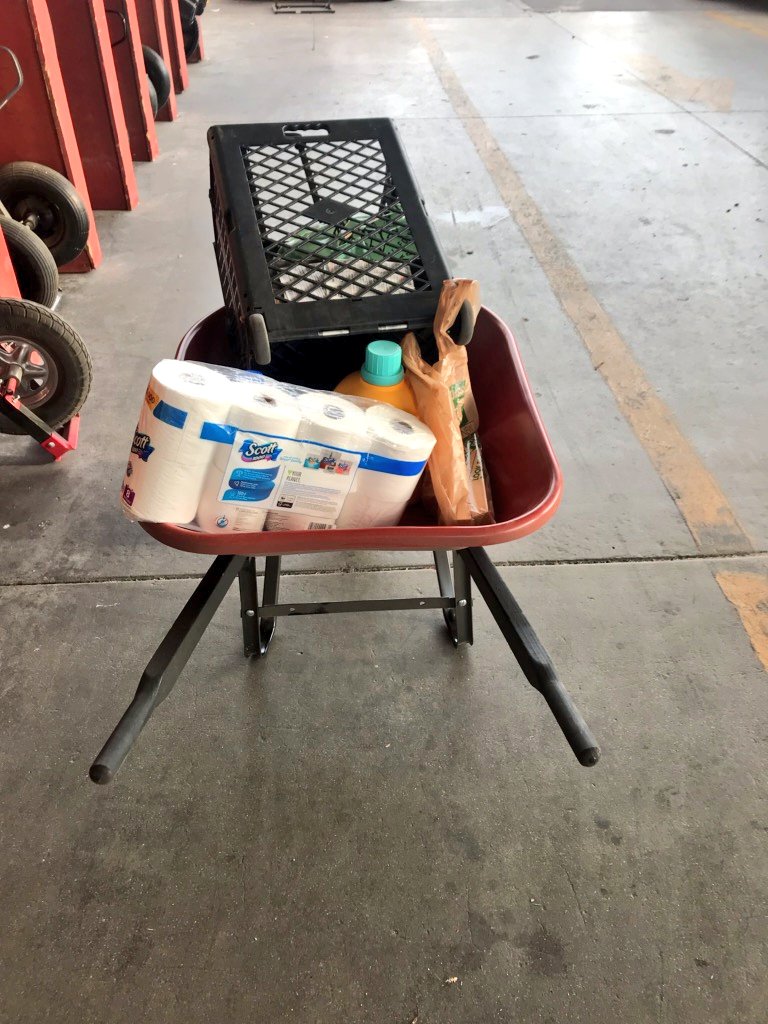 Lorena6712's tweet photo. HD#CoreValues at it's finest! Coming back from lunch, I notice this 🧡 Mgr Kristina gets asks to unlock wheel barrels for this elderly cust. she asks where his car was, He said "I'm walking home"🤔 Mngr right away asks cust if we can take him home. Thank you David &amp; Mgr. Cust 😁 https://t.co/wMOuNlLyBM