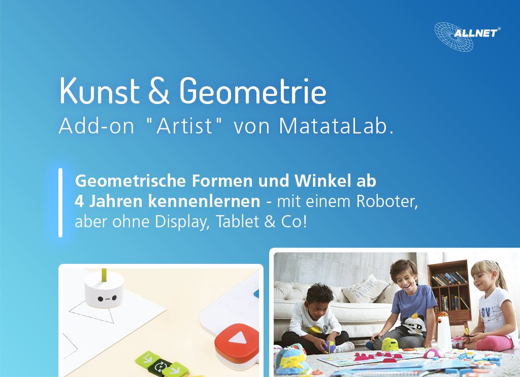ALLNETGmbH's tweet image. Coding Fähigkeiten ab 4 Jahren erlernen - ganz ohne Display, Handy, Tablet &amp;amp; Computer! In dieser "Kunst &amp;amp; Geometrie" Erweiterung sind Stifte für den Roboter sowie spezifische Artist-Bausteine enthalten. #MakerKids #Maker 
➡️ shop.allnet.de/detail/index/s…
