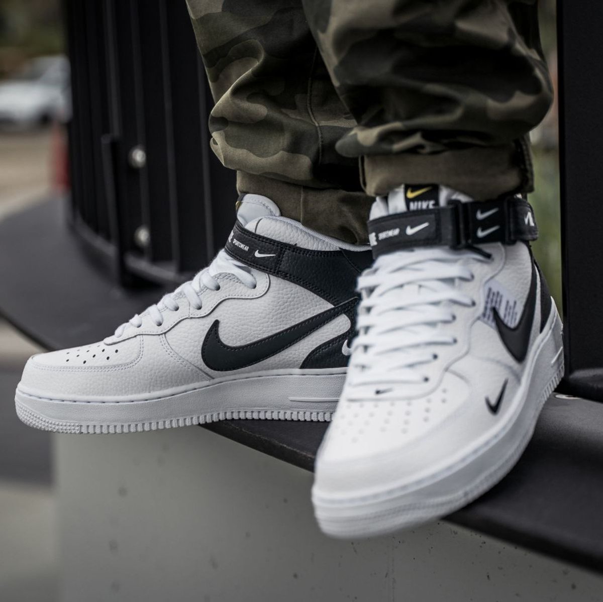 nike air force 1 sportscene black and white