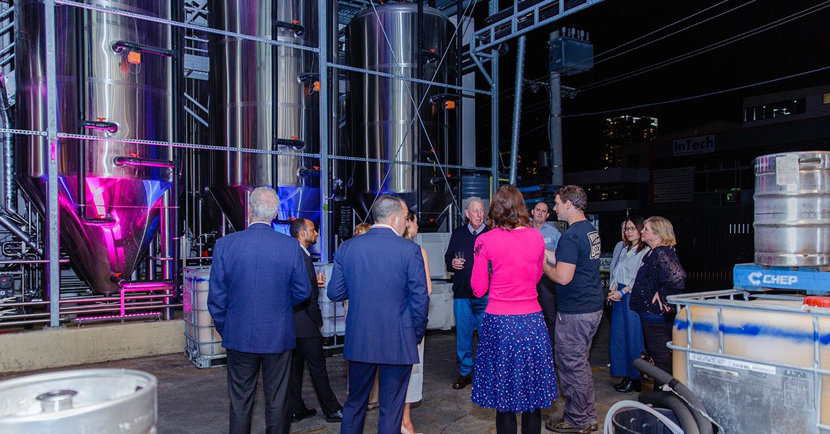 IMBatUQ's tweet photo. Last night we officially welcomed Prof Ian Henderson, IMB’s new Deputy Director (Research) and #infectiousdisease researcher. Thanks to IMB alumnus and cellular biologist Mark Howes from @NewsteadBrewing for being such a wonderful host @HendersonLab https://t.co/nKqcsX1lhs
