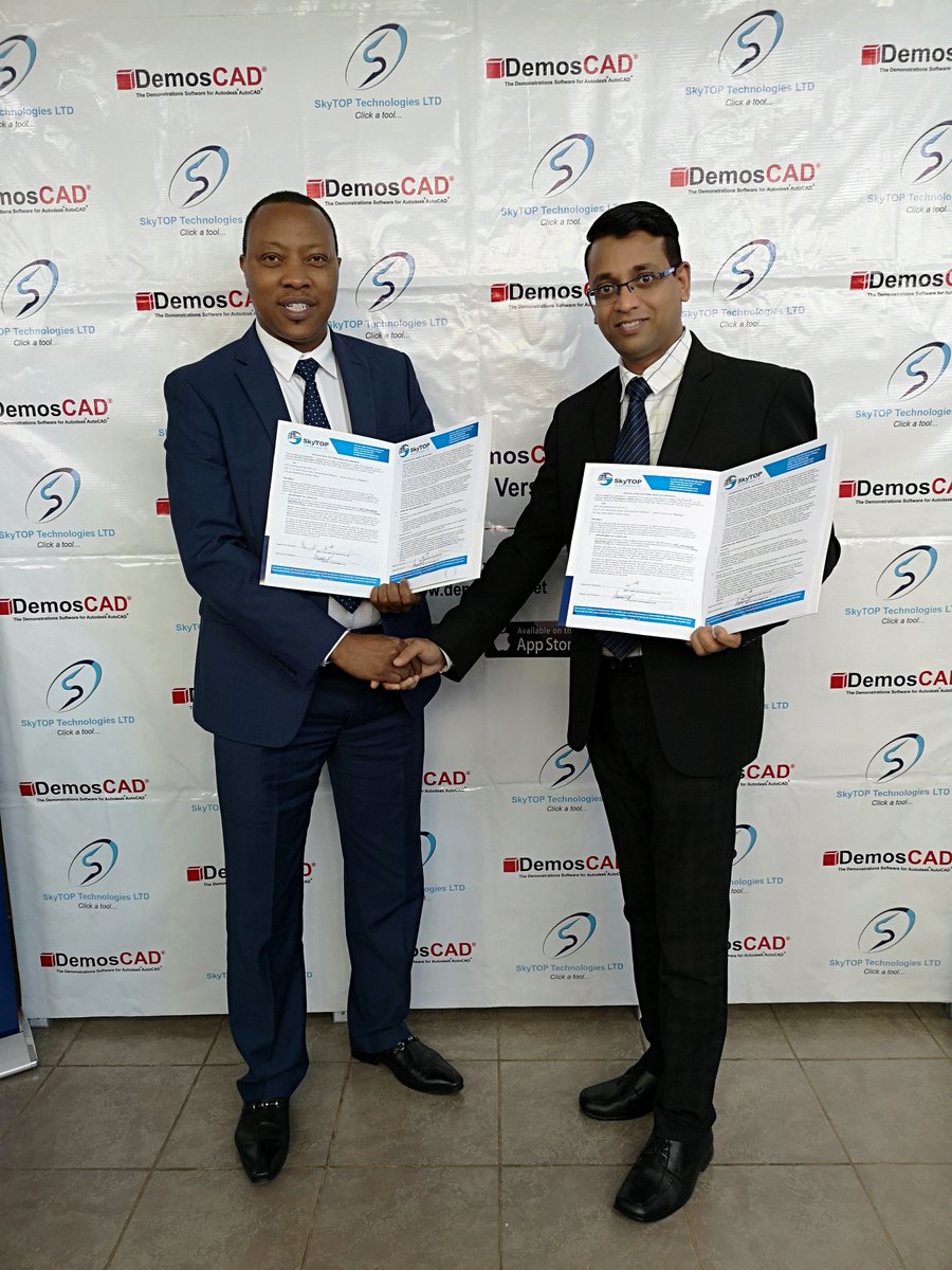SkyTOPOfficial's tweet image. SkyTop Technologies on the 25th October, 2018 signed a new distributor ADCC International East Africa ltd. ADCC which is one of the largest distributor of Autodesk products has partnered with SkyTop technologies in marketing DemosCAD to AutoCAD users. #ClickATool #DemosCAD
