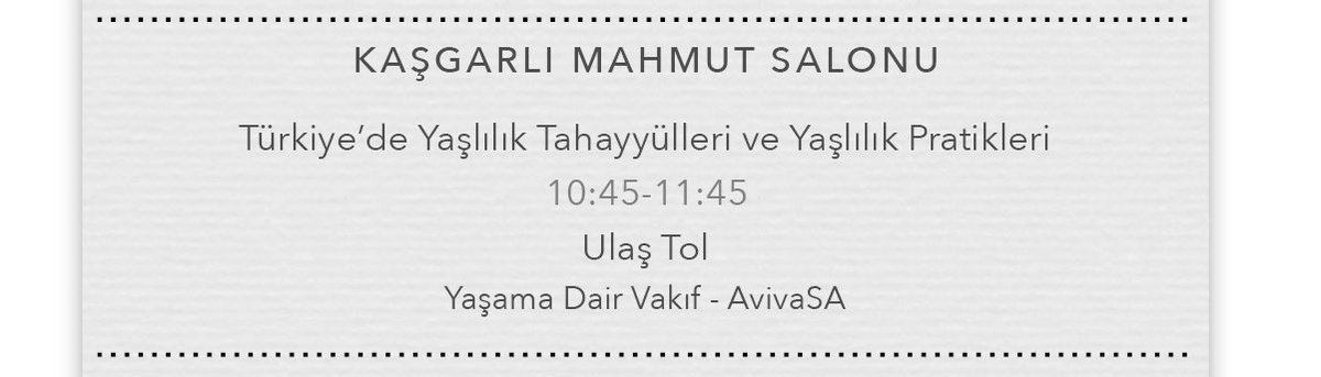 Günün ikinci çalıştayı Ulaş Tol tarafından gerçekleştirilecek. 

@AvivaSAEH tarafından desteklenen Türkiye’deki ilk yaşlanma araştırmasının verileri ilk defa #SenexKongre2018 içinde sunulacak.