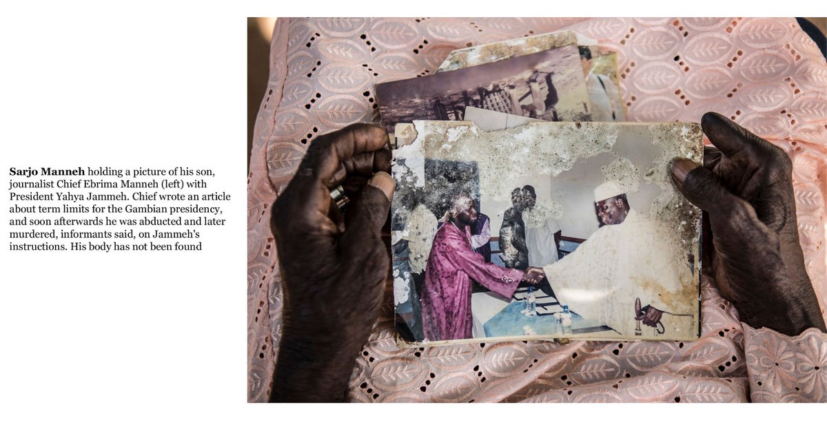 floriophotoNYC's tweet photo. #Portraits ©Jason Florio-The #Gambia -'Torture, Abuse, and Dissent'
1994 -2017 President #YahyaJammeh ruled the country, as his own personal fiefdom, crushing dissent, & opposition, with brutality...read/see more https://t.co/pqvvBlJPla … #Jammeh2Justice #TRRC #VictimsofJammeh https://t.co/sFGulm2Xqd