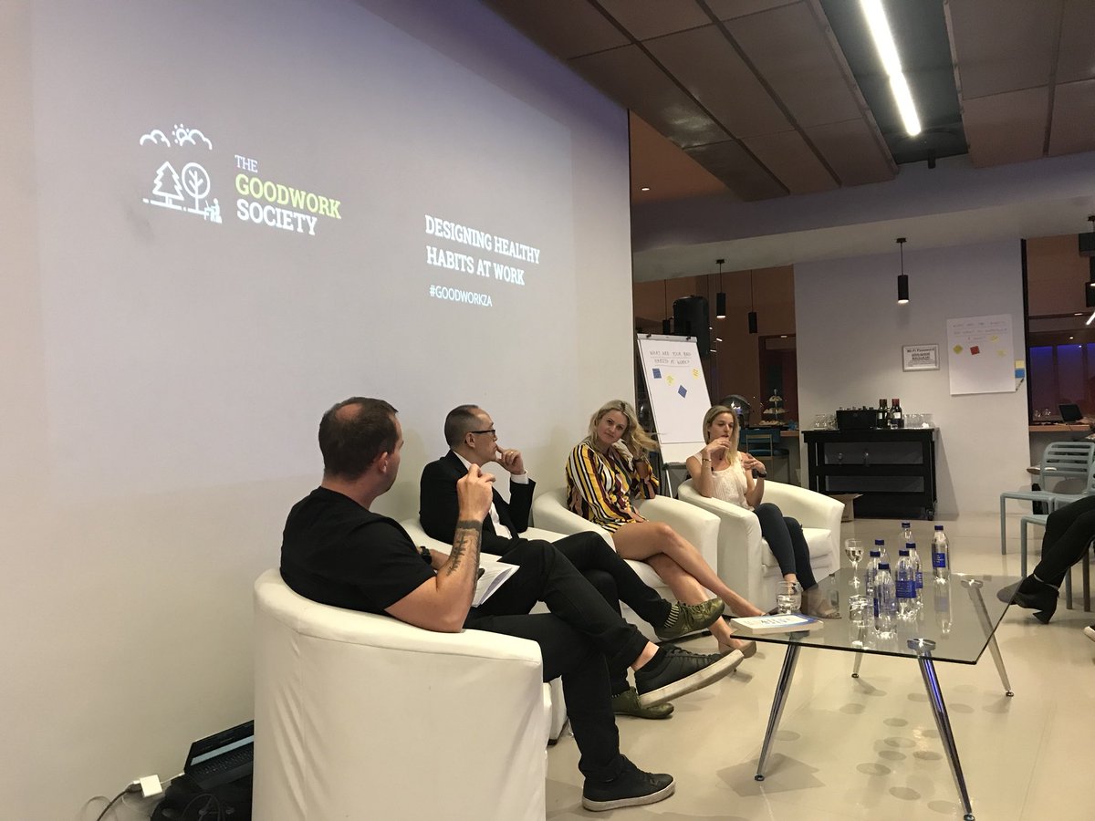 “Creativity comes from boredom, and we are never bored.” - <a href="/EmmaSadleir/">Emma Sadleir Berkowitz</a> 
Gratitude to <a href="/GW_Society/">The GoodWork Society</a> for last night’s talk on Designing Healthy Habits At Work. 🙏🏿
#goodworkza