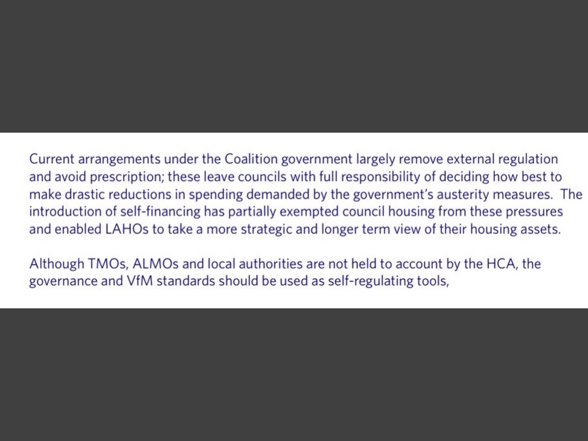 STILLTish's tweet image. The reports and newsletters by the Tenant Management Organisation made for damning reading. Here is one clip. #Austerity #SelfRegulating.