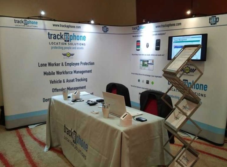 TrackaPhone's tweet photo. All set up and ready for #digitech18 come and see us at stand G3 where we are showcasing our new TaP watch. #TaP #TrackaPhone https://t.co/haRNOHdfum