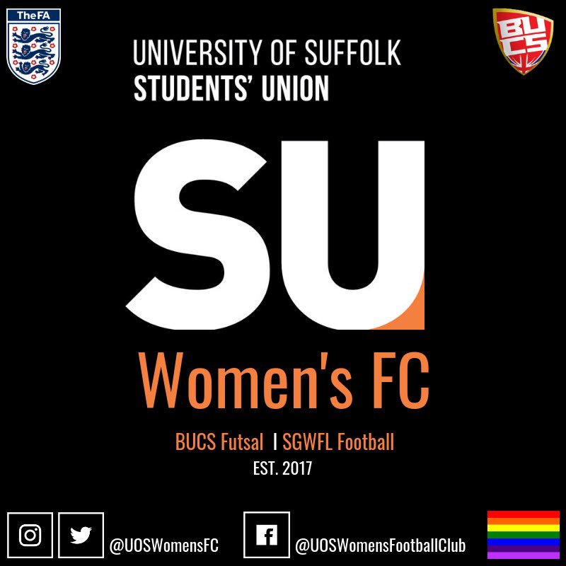 Follow our social media accounts to keep updated with both Futsal &amp; Football this season ⚽️ <a href="/UniofSuffolk/">University of Suffolk</a> <a href="/UOSUnion/">UOS Union</a> <a href="/UOS_Alumni/">UOS Alumni</a>