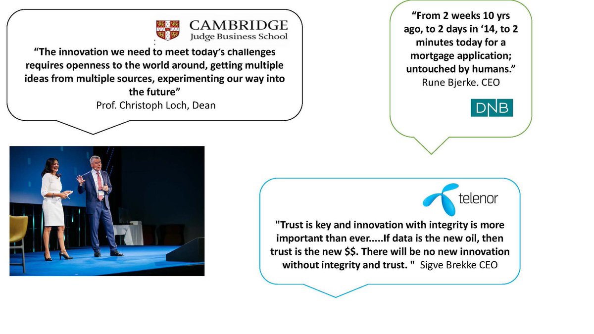 NashaterS's tweet photo. Rare to get personal insights from #CEOs -not just corporate rhetoric. I got to ask top leaders at #ONS2018 what they have faced in their own #leadership of #disruptive #transformations. see below. #ABB #Equinor #CambridgeJudgeBusinessSchool  #Plause #Telenor #DNB
#innovation https://t.co/gphn1Duuu3