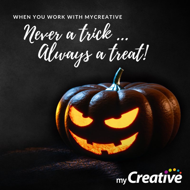 hellomyCreative's tweet photo. Happy #Halloween! 

The team at myCreative are wishing you a day of #spooktacular surprises.

For be-witching #printing and devilish #design, scream loudly, get in touch and let us make all your nightmares disappear! https://t.co/PKeT8C5aML https://t.co/cUdSv7Yq8Q