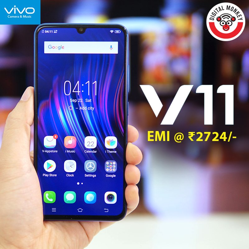 DMonkeyOnline's tweet photo. സ്വന്തമാക്കൂ VIVO V11 ലളിതമായ മാസതവണകളിൽ ഡിജിറ്റൽ മങ്കിയിൽ നിന്നും.

EMI @ Rs.2724 /- for 6 months.

0% Interest.

Down Payment - Rs. 5248/-

കൂടുതൽ വിവരങ്ങൾക്കായീ 097472 12211 എന്ന നമ്പറിൽ കോൺടാക്ട് ചെയ്യൂ..!!!
#DigitalMonkey #BestDigitalShopinKochi #Smartphones  #VivoV11 #EMI https://t.co/eO4iEneQEi