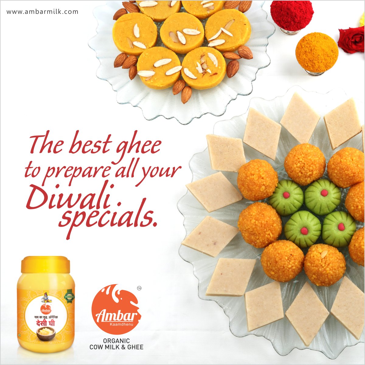Your best delicacies deserve the best ghee. Prepare your #DeepawaliSweets and #Namkeens with #AmbarPure and #OrganicCowGhee for good health and excellent taste.
.
.
.
#AmbarMilk #AmbarMilkDewas #Dewas #Indore #AmbarGhee #AmbarDairy #DesiGhee #ClarifiedButter #ShudhGhee