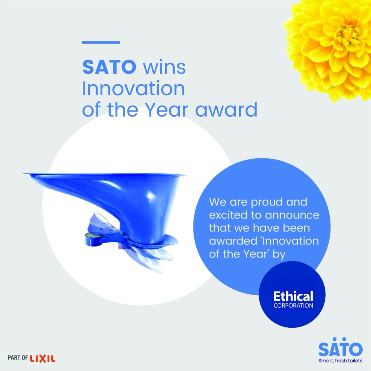 We are proud to announce that we won ‘Innovation of the Year’ award at @Ethical_Corp Responsible Business Awards 

#innovationoftheyear #responsiblebusinessawards #ethicalcorporation #innovationandtechnology #sanitation #LIXIL #SATO #ODF

bit.ly/2yFI7Os #ECRBA