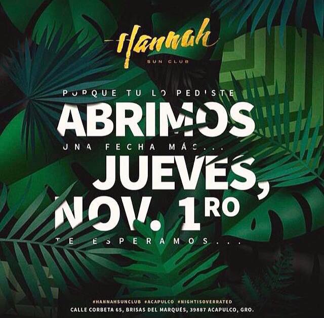 2 días faltan !! <a href="/HannahSunclub/">Hannah Sunclub</a> #acapulco #dondeirenaca #nightisoverrated