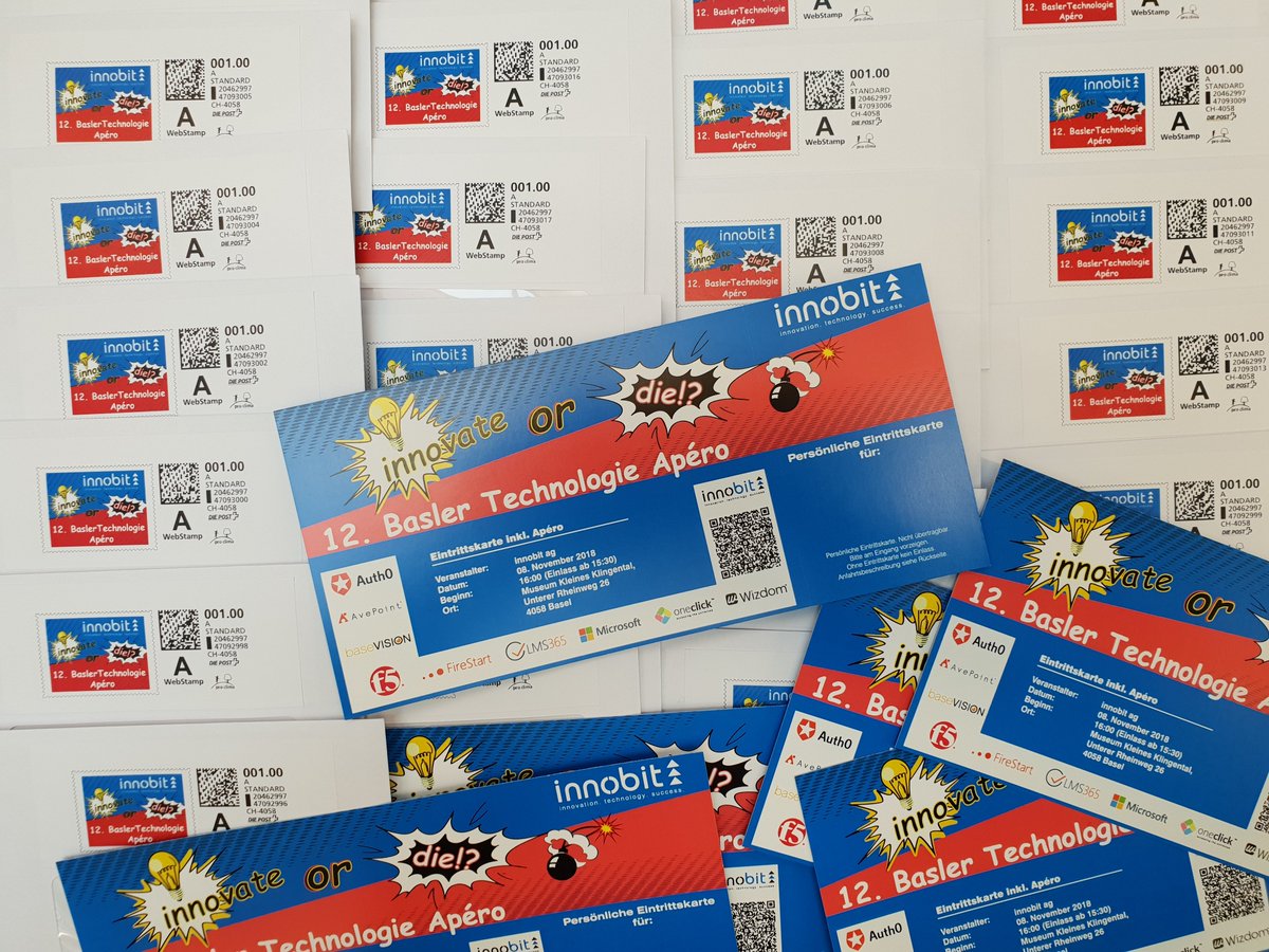 +++ Am 08. November 2018 ist es soweit - 12. Basler Technologie Apéro +++ innovate or die!? 
Anmeldung und weitere Infos unter: technologieapero.com