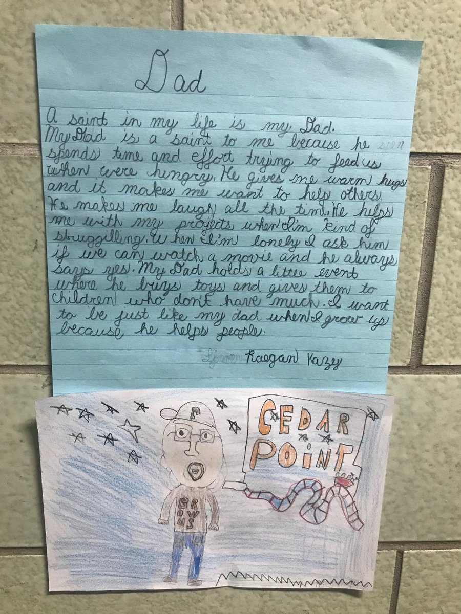 kazy_brian's tweet photo. I go to my youngest daughters school today and see this hanging on the wall. Who would have thought that I would ever be deemed ‘a saint’. #saintbrian #stmarkwestpark #imraegansrollercoasterdad https://t.co/dSfRaUGpqX
