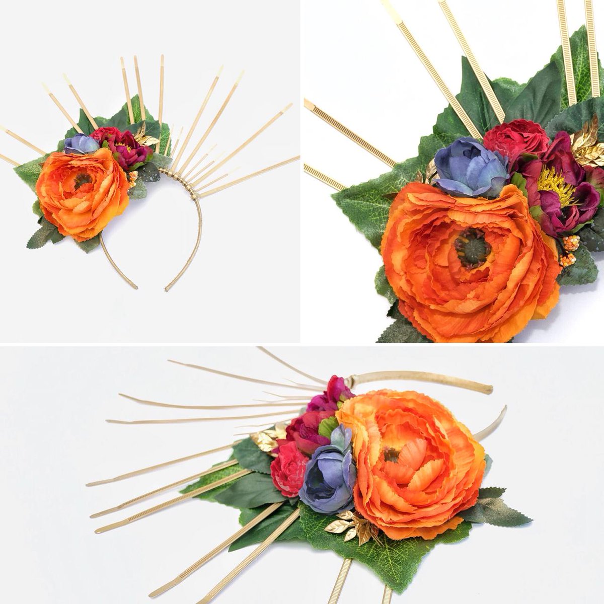 ReignCrownsSA's tweet photo. "May the flowers remind us why the rain was so necessary" -Xan Oku #handcrafted #reigncrowns #FridaKahlo #fridakahloinspired #Flowers #flowercrown #festival #queen #forthequeen #halocrown https://t.co/zJtlwD9cOV