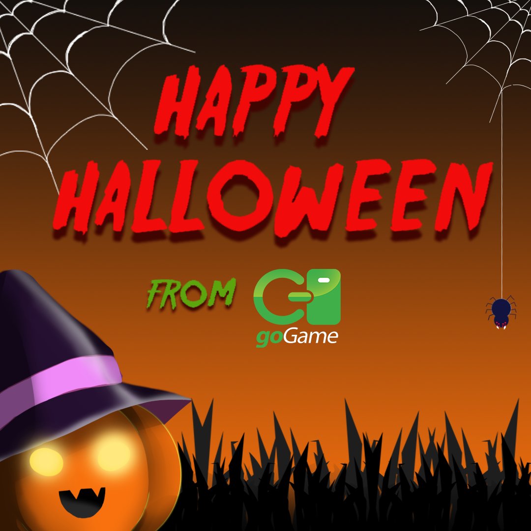 gogame's tweet image. We're greeting everyone a Happy Halloween from all of us at goGame. Trick or Treat? 

#goGame #goGetter
