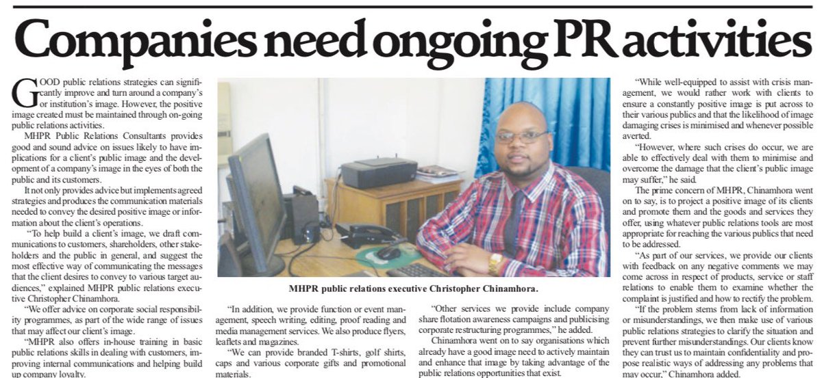 MHPRConsultant's tweet photo. Companies need ongoing PR activities #MHPR@20 #MHPRPublicRelations https://t.co/SsE8yTeKQv