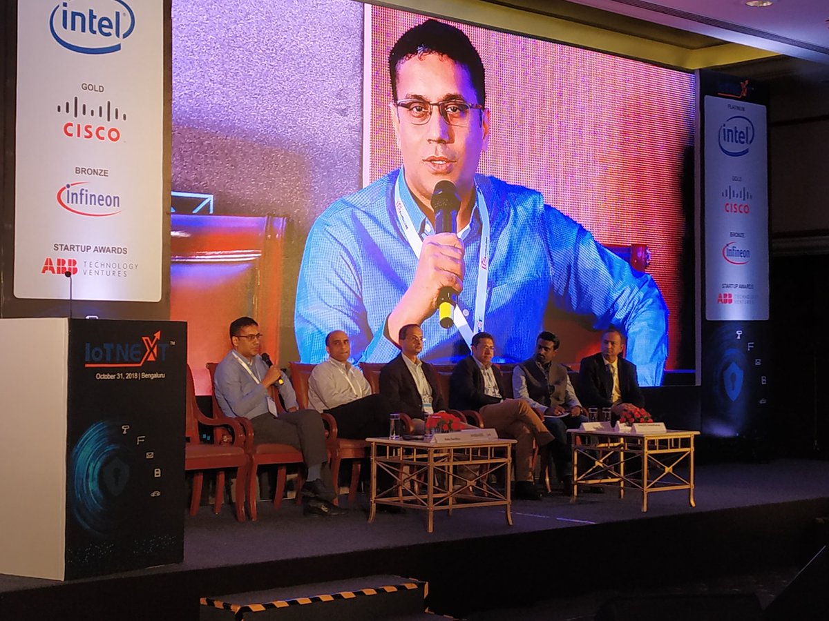 IoTNext's tweet photo. Panel discussion on "IoT Blockchain, Edge Computing and Security" at  #iotnext #IoTforIndia https://t.co/1bWo9wLRAO