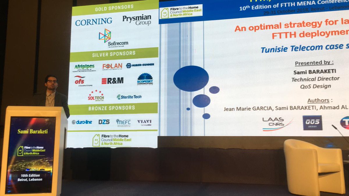 FConnectMENA's tweet photo. Session 7 about #fiber characteristics that we need for the #future with our #speakers Bachir Sleiman from @Folan_FTTx, Ahmed Raouf from @scopesky and Sami Baraketi from QoS Design!

#Live from the #conference 
#FTTHMENA #Beirut2018 https://t.co/ssn1sLMjCx