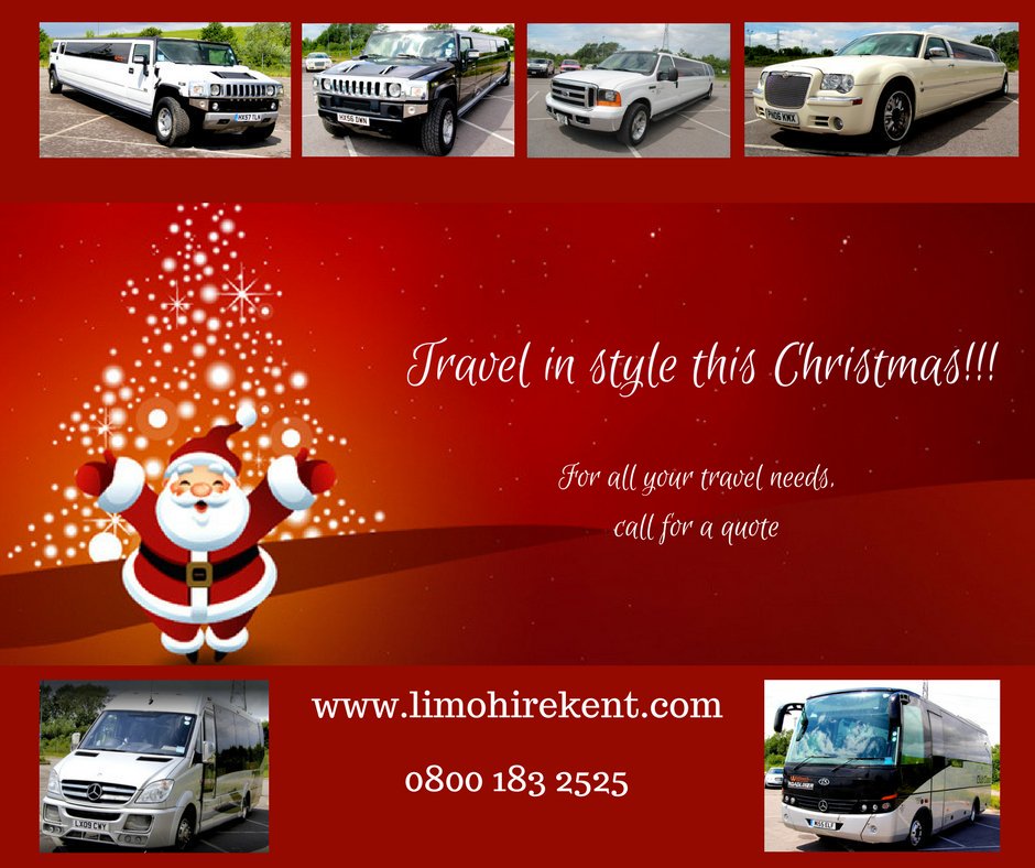 a1stretch's tweet photo. Travel in style this christmas to your office parties! Call 0800 183 2525 for your free quote today #limousinehire #kent #london #essex #partybus #nightout #christmasparties #booknow https://t.co/LhWUWeIFqm
