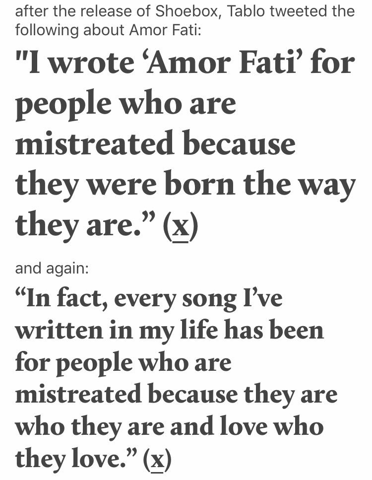 oh an extra tidbit!!! this technically isn't bts x epik high interacting, but more of some of their thoughts intersecting. joon in an interview once talked about "amor fati" and his strive to live by this, which is something epik high explores in their song of the same phrase